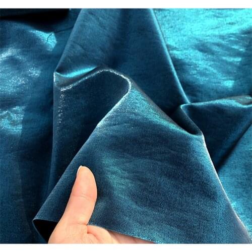 C1026 High Quality Summer/Autumn Luster Delicate Linen and Shiner Blue Coloured Glaze Silk Linen Pajamas Career Dress Fabrics