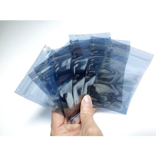 100pcs Anti Static Shielding Bags 70x110mm ESD shielding bag Zip-Top Zipper Top Semi Transparent Waterproof, Printing Optional