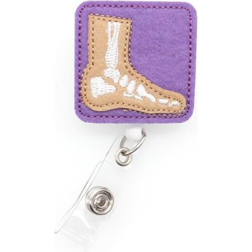 10 pieces/lot free shipping purple foot retractable nurse ID badge card reel