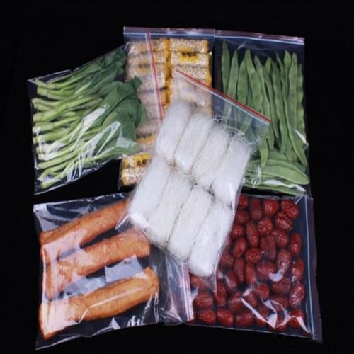 100Pcs 0.08mm Thicken Plastic Clear Ziplock Zipped Lock Kitchen Food Nut Storage Package Jewelry Earring Bags Reclosable