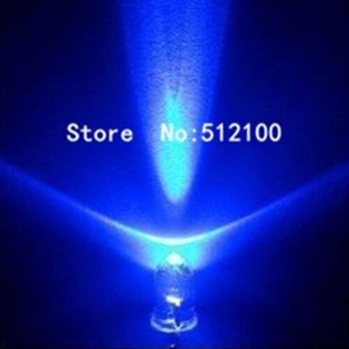 1000PCS 5mm Ultra Bright Blue . White hair blue