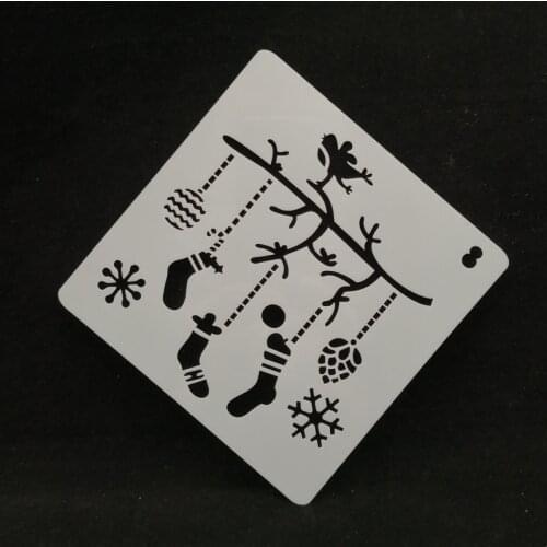 13*13 Christmas socks pvc Layering Stencils for DIY Scrapbooking/photo album Decorative Embossing DIY Paper Cards Crafts