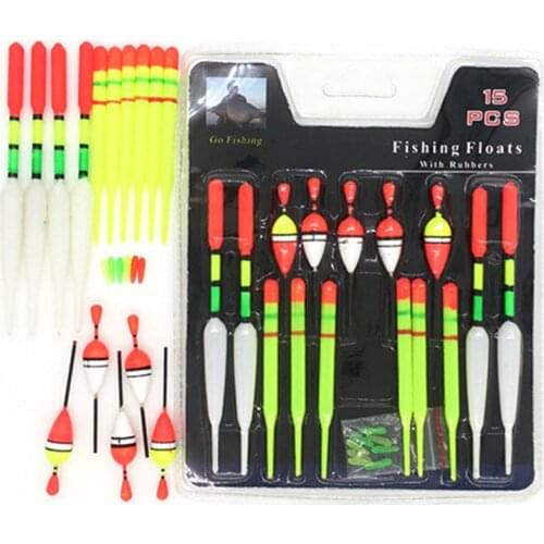 15Pcs Fishing Vertical Buoys Fishing Floats Fishing Buoys for Sea Ice Angling Fishing Tackle Fishing Accessories