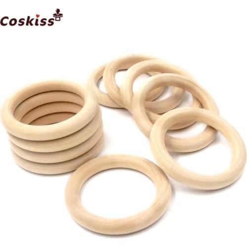 20pcs Wooden Rings 55mm(2.16 inch) Natural Wooden Teething Rings