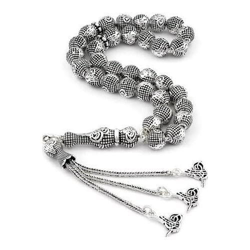 925 Sterling Silver Handmade Rosary with Ottoman Sign Design