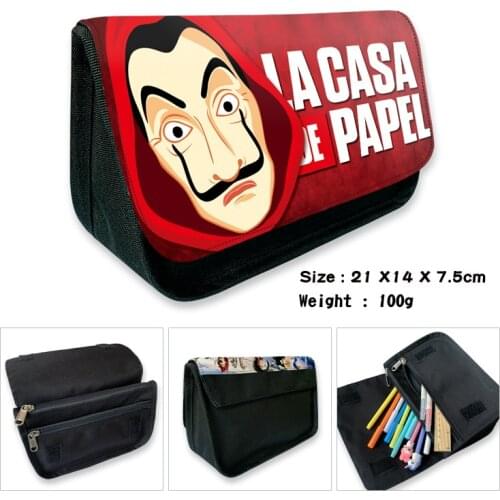Paper House La Casa De Papel Cartoon Pencil case Big Capacity Pen Bag Makeup Stationery Pouch School Supplies