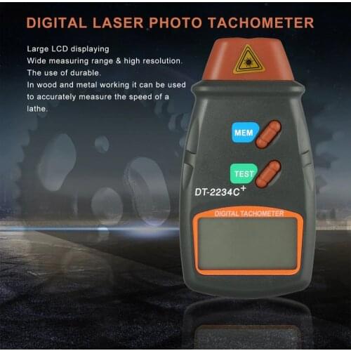 New 1set Digital Laser Tachometer RPM Meter Non-Contact Motor Speed Gauge Revolution Spin