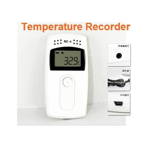 Digital Temperature recorder RC-4 transmission auto record alarm pharmacy GSP certified calibration LED Display USB Data Logger