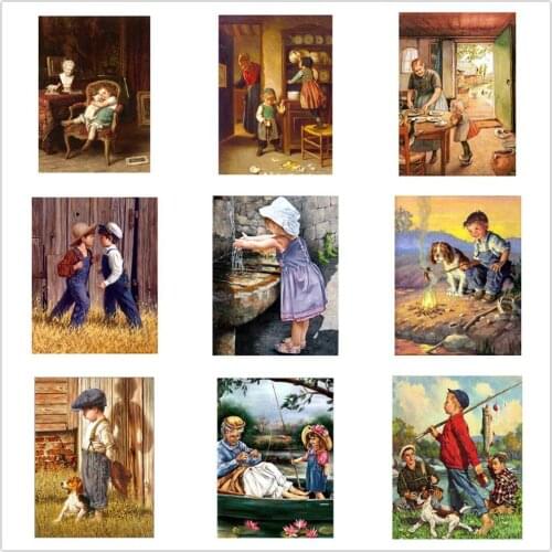 Dpsprue Full Square/Round Drill 5D DIY Diamond Painting "Animal Boy" 3D Embroidery Cross Stitch 5D Home Decor Gift