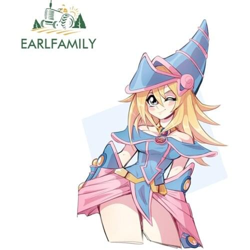 EARLFAMILY 13cm x 9.1cm for Dark Magician Girl Yu-Gi-Oh Car Sticker DIY Waterproof Decal VAN JDM Surfboard Car Door Protector