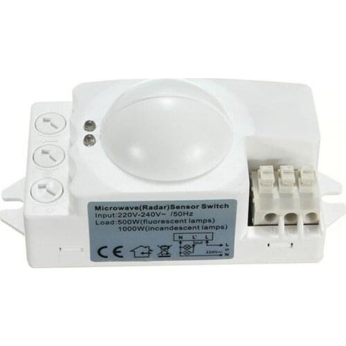 Hot sale 2017 New Excellent Quality 360 Degree 500W Microwave Smart Motion Sensor Light Radar Switch Ceiling Recessed Wall