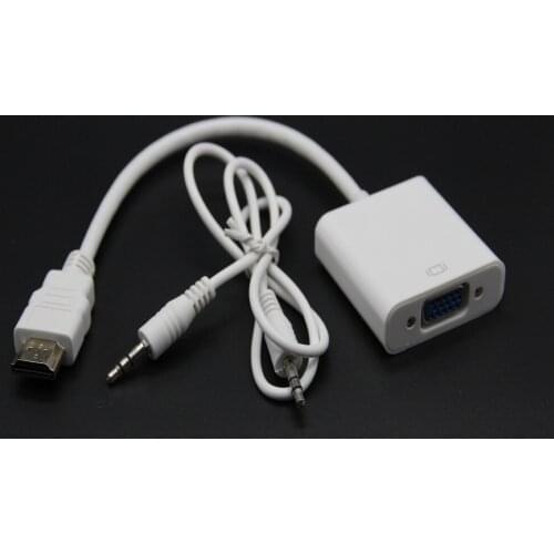 HDMI-compatible VGA Video adaptor Male to Female HDTV Monitor TV for XBOX 360 PS3 3.5mm plug Audio Cable Adapter Converter