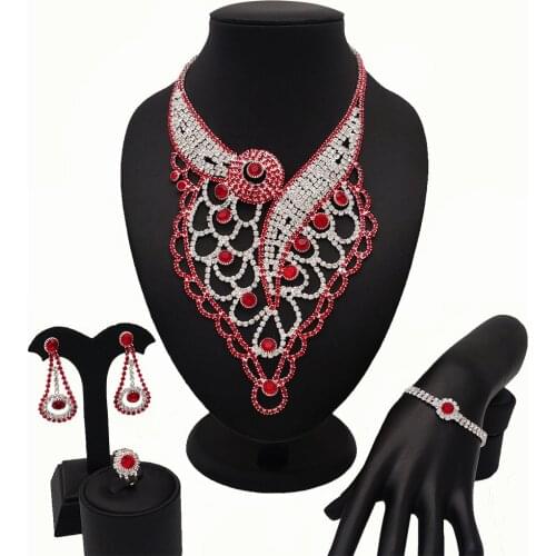Dubai gold jewelry sets african women wedding bride accessory necklace fashion jewelry sets gold sets necklace