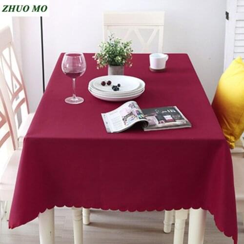 ZHUO MO 3 colors restaurant tablecloth soft cloth For home Kitchen Cafe wedding Hotel table cover Round rectangle tablecloth