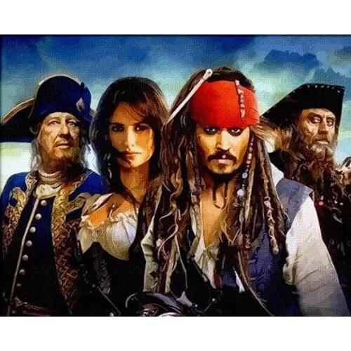 MaHuaf-A1377 Pirates of the Caribbean painting by numbers on canvas DIY digital wall movie picture for living room home decor