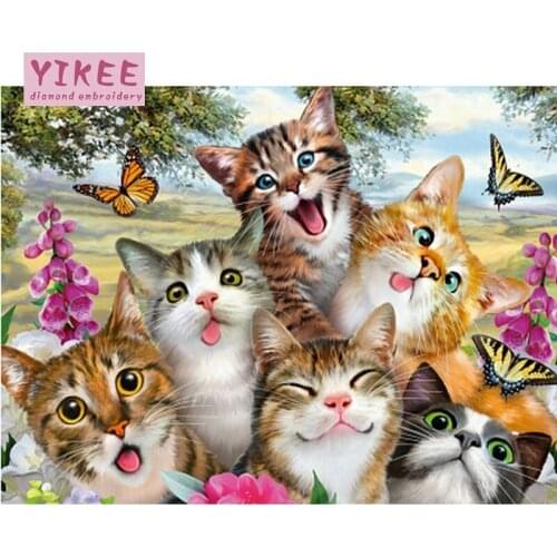 Mosaic pictures,diamond painting square full,diamond embroidery cat,diamond painting cat