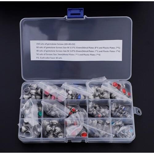 New 150 sets/box of gemstone Scissor Screws 3 sizes Scissors Repair Kits Haircutting Styling Scissors Accessories