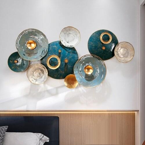 New Chinese Style Light Luxury Metal Wall Decoration Sofa Background Wall Decorations Living Room Wrought Iron Wall Hangings