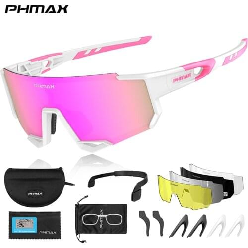 PHMAX Sports Polarized Cycling Sunglasses Mens Cycling Glasses MTB Race Bike Bicycle Glasses Road UV Protection Cycling Eyewear