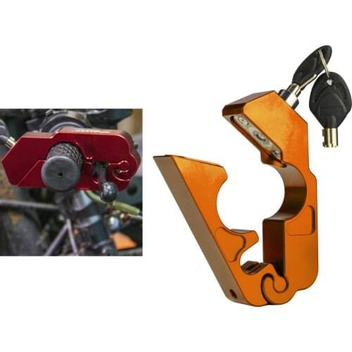 Orange Aluminum Motorcycle Handle Grip Security Lock Handlebar Brake Lever Lock