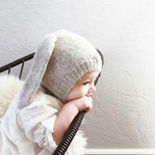 Autumn Winter Baby Hat Toddler Infant Rabbit Ears Hat Knitted Cap for Children