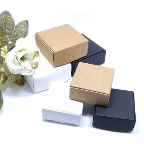 10Pcs/Lot Natural Kraft Paper Gift Packaging Box, Small Craft Box Folding Kraft Paper, Brown Handmade Soap Cardboard Box