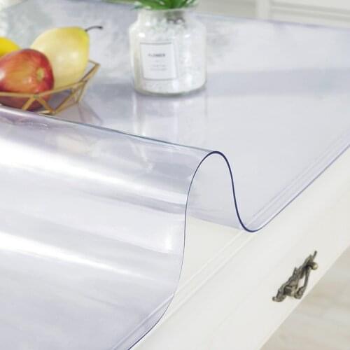 HAZY 1.5mm PVC Transparent Tablecloth Waterproof Rectangle Table Cover Oilproof Table Cloths Soft Glass Cloth Kitchen Decoration