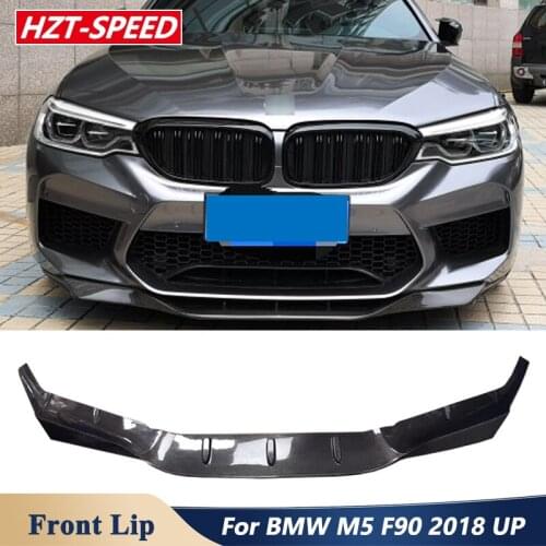 R Style Carbon Fiber Material Front Bumper Chin Lip For BMW M5 F90 Sport Car Tuning 2018 Up