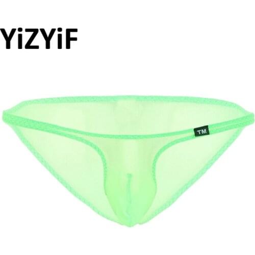 Mens Underwear sissy panties Mesh See Through Sheer Lingerie Low Rise Elastic Waist Bulge Pouch G-String Thong Briefs Underwear