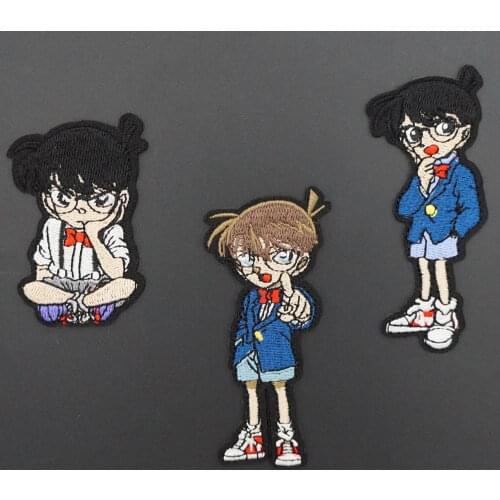 Japanese Classic Anime Detective Embroidery Patch Iron On Badge DIY Accessories Decoration