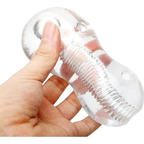 1Pcs Male Masturbator Soft Jelly TPE Male Sex Toys for Men Orgasm Transparents Penis Training Exercise Sex Toys Adult Products