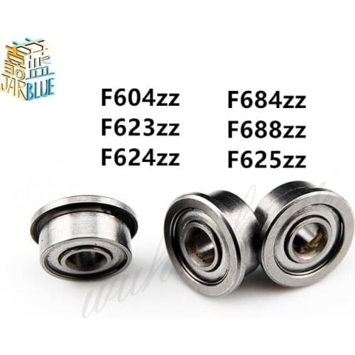 10pcs Flange Ball Bearings F604ZZ F623ZZ F624ZZ F625ZZ F684ZZ F688ZZ 3D Printers Parts Deep Groove Pulley Wheel Aluminium Part