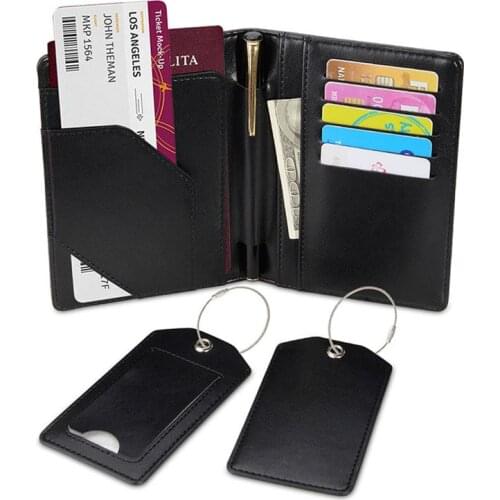 15PCS / LOT Pure color Portable RFID Passport Holder Wallet Passport Cover and Luggage Tag