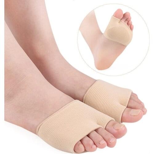 2PCS Half Yard Shoes Insoles Metatarsal Sleeve Pads Silicone Forefoot Pads Cushion Prevent Shock Support Gel Insoles Foot Care