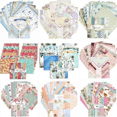 24 sheets/set Craft Scrapbooking Patterned Paper Pack Cardstocks For DIY Cards Making DIY Scrapbooking Background Decor 6*6 inch