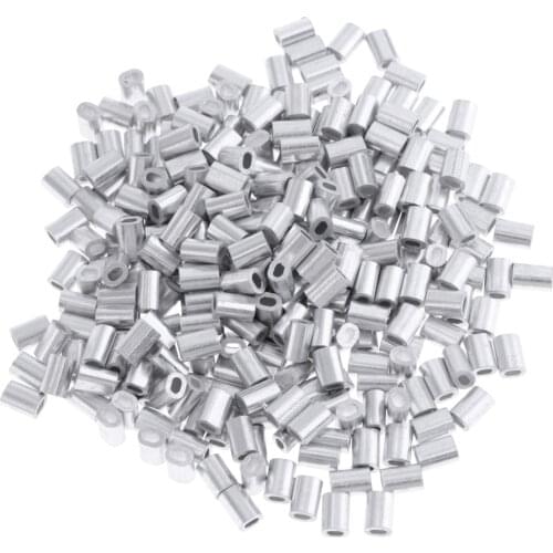 100Fishing Single Barrel Aluminium Crimp Fishing Tackle Connector0.8/1/1.2/1.5mm