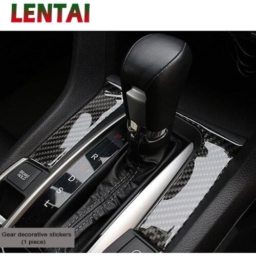 Auto Car 3D Carbon Fiber Sticker For Honda Civic 2018 2019 2016 2017 10th Accessories center Console Gear Shift Panel Cover