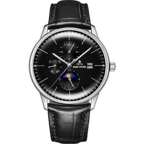 Men luxury wrist watch,mens automatic watches Reef Tiger man ultrathin fashion wristwatch waterproof self wind mechanical clock