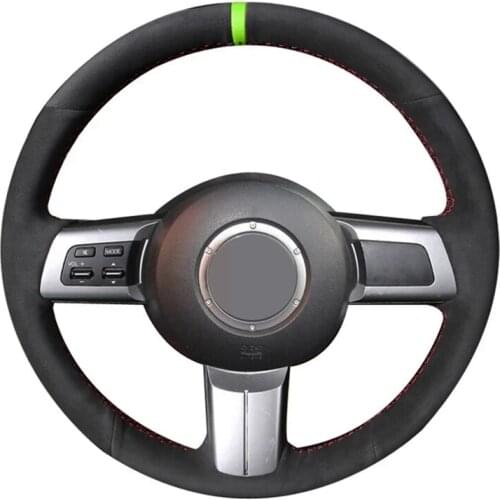 Car Steering Wheel Cover DIY Hand-stitched Black Suede For Mazda MX-5 Miata 2009-2013 RX-8 2009-2013 CX-7 2007-2009