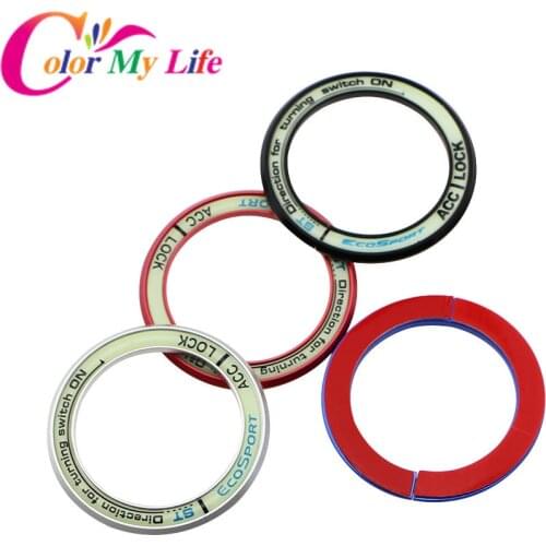 Color My Life Luminous Car Ignition Key Ring Decoration Cover Trim Sticker for Ford New Fiesta MK7 2009 - 2016 Accessories