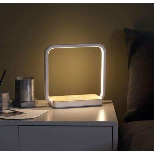 Elegant Design A13S Bedside Touch Dimming Table Lamp With Wireless Charger