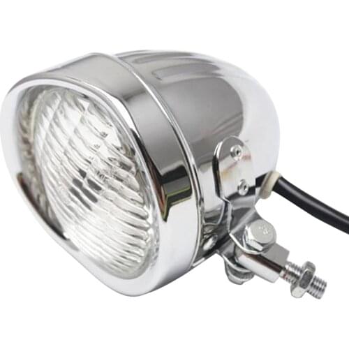Motorcycle Headlight for Bobber Chopper Softail Chrome Clear Aluminum Classic Bottom Mount Bates Style