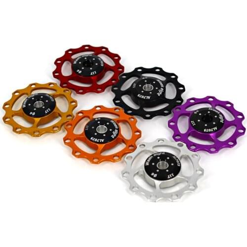 Mountain Bike 11T Aluminum Alloy Road Bicycle Steel Bearing Jockey Wheel Rear Derailleur Pulley Guide Pulleys Bike Parst