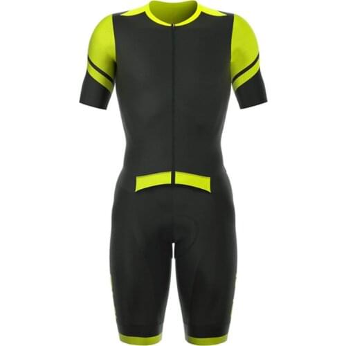 Pro Cycling skin Suit Mens Triathlon jumpsuit short sleeve set Bicycle speed suit Ropa Ciclismo hombre lycra fabric Fast-dry