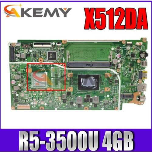 AKEMY Motherboards X512D Laptop motherboard for ASUS X512DA F512DA X512D F512D X512DK 100% TEST original mainboard R5-3500U 4GB