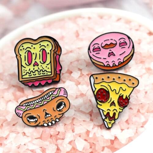 Pizza Donut Burger Hot Dog Bread Set Brooch Gourmet Delicious Give Food Friends or Kids Wear Skirt Sweater Gifts