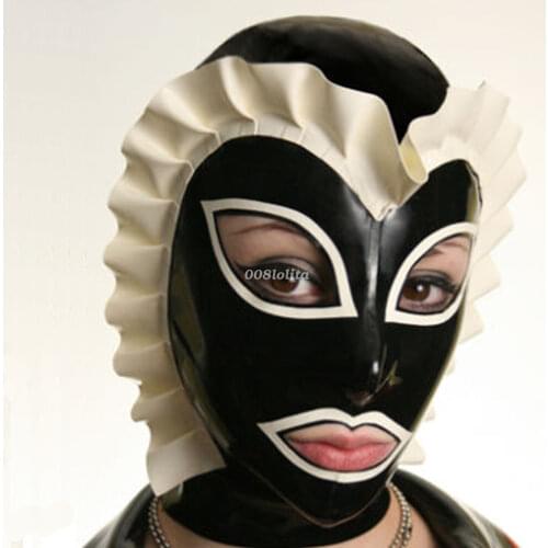 New 100% Latex Rubber Mask Masque Fashion Trim Unique Maske 0.4mm Size XXS-XXL