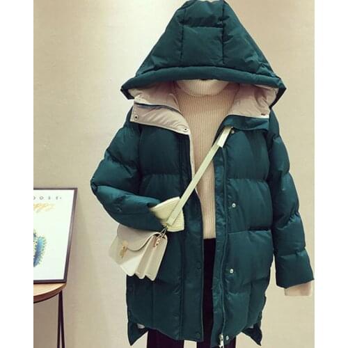 Parkas Women Winter Jacket 2020 New Hooded Thick Warm Jacket Women Outerwear Female Cotton Padded Mid Long Outerwear Winter Coat