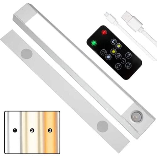 Portable Cabinet Night Light Rechargeable IR Motion Sensor Closet Light With Remote Control 3 Light Color Motion Sensor Light