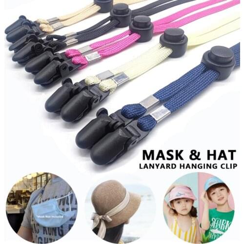 1Pcs Adjustable Mask Lanyard Wind Mask Lanyard Fisherman Hat Straw Hat Sun Hat Anti-drop Rope Two Hook Clips